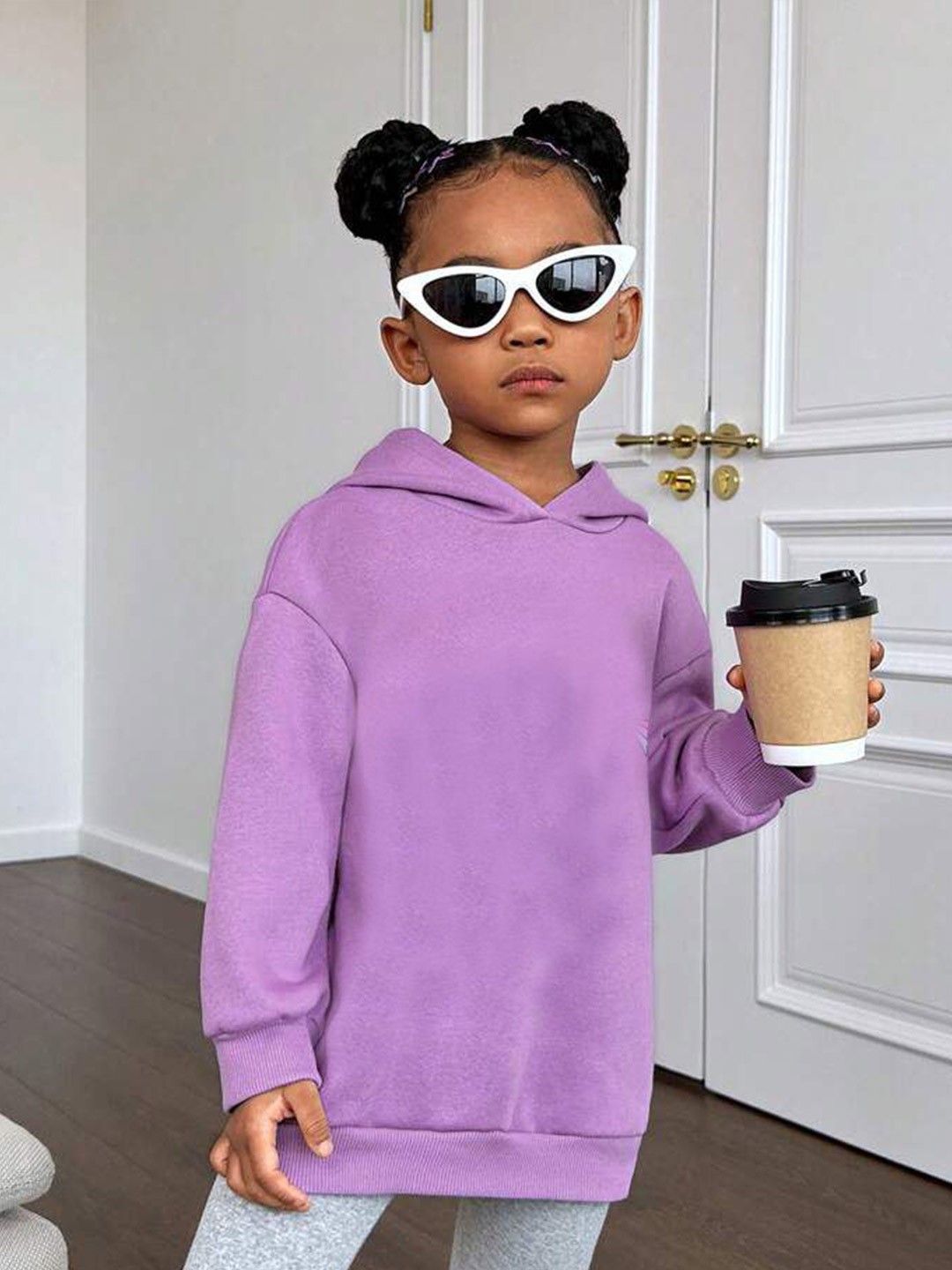 

TABADTOD Unisex Kids Solid Hooded Sweatshirt, Lavender