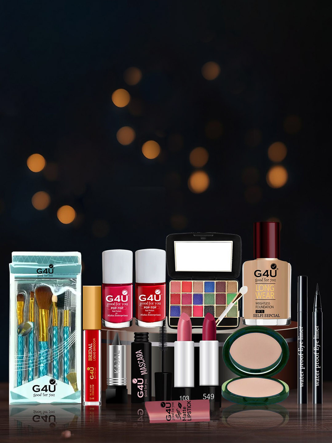 

G4U Set Of 16 Karwa Chauth Special Makeup Combo, Multi
