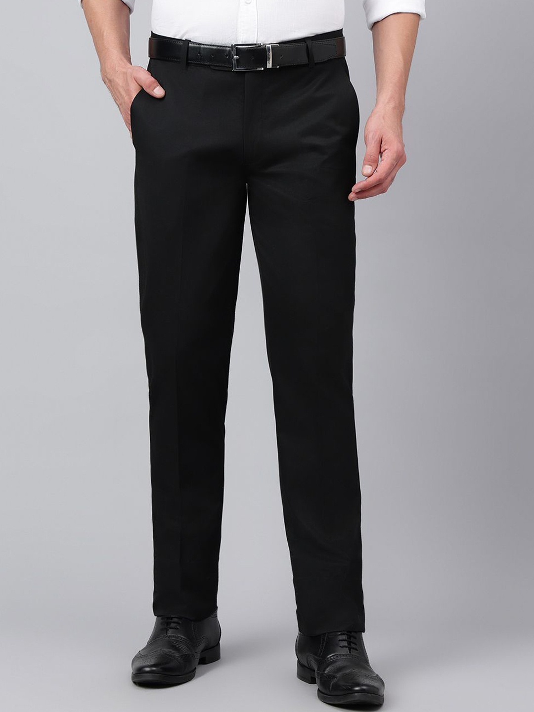 

Richlook Men Smart Fit Formal Trousers, Black