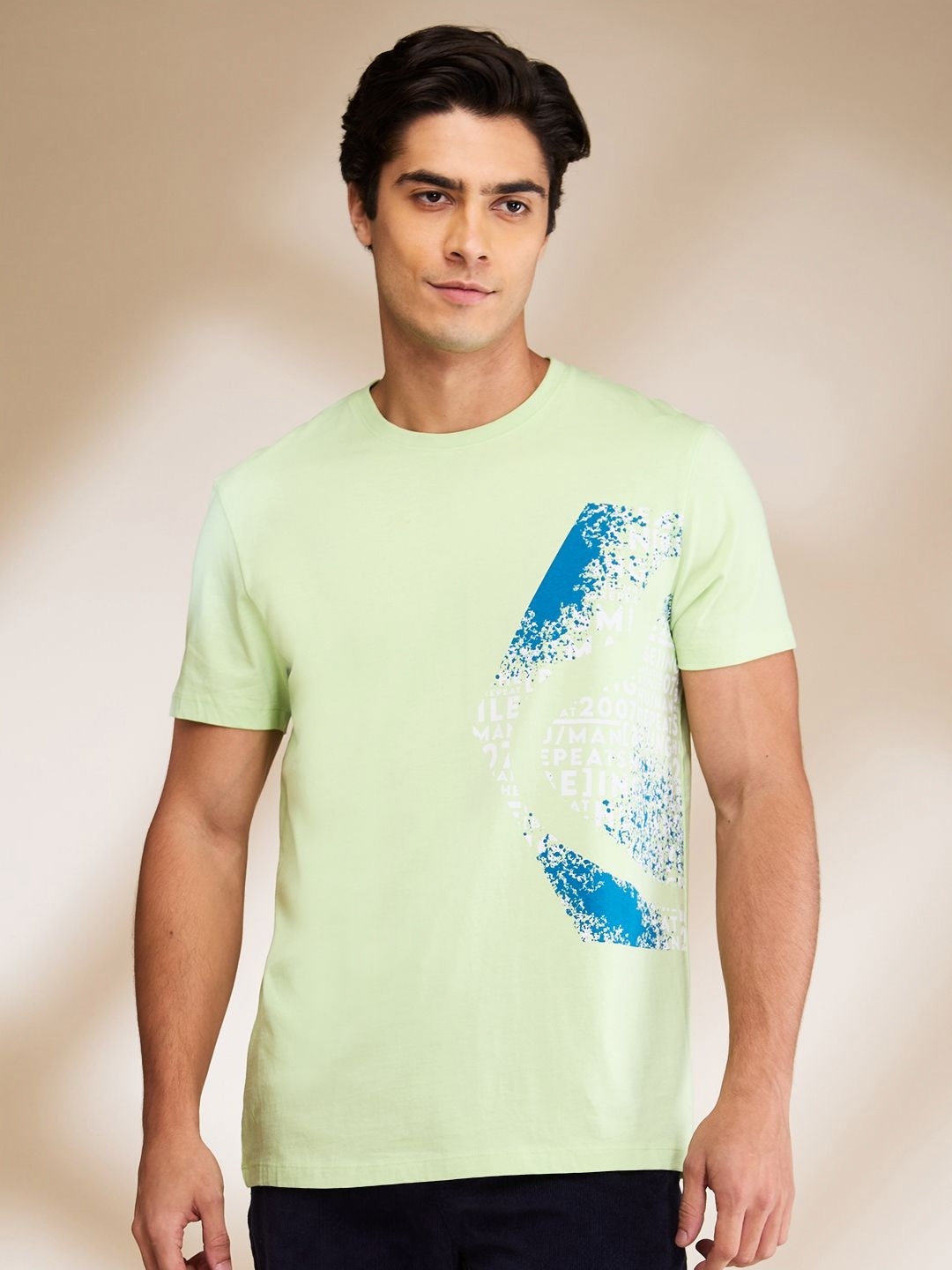 

Being Human Men Typography Printed Round Neck Cotton Slim Fit T-shirt, Green