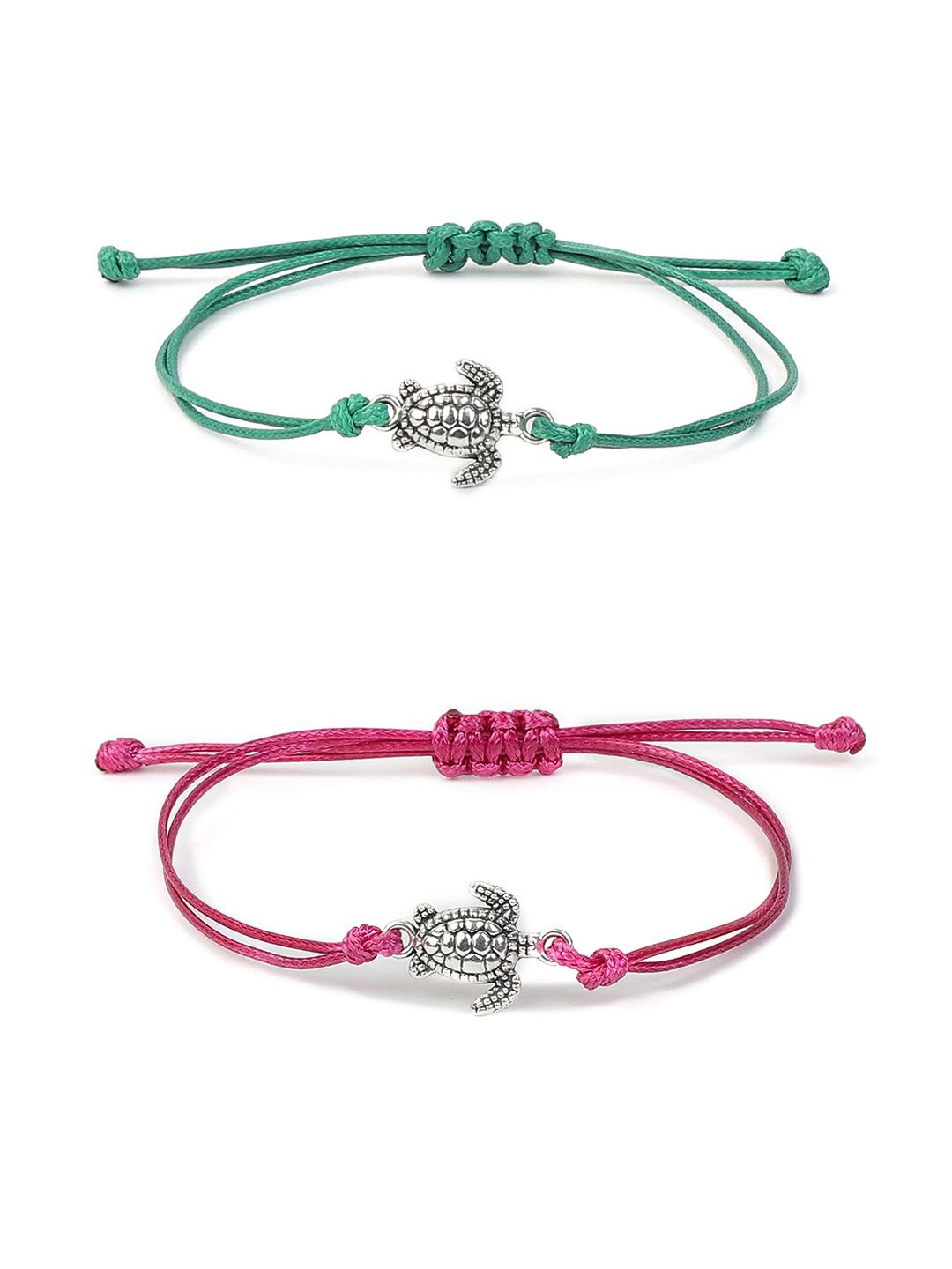 

EL REGALO Unisex Set of 2 Charm Bracelet, Pink