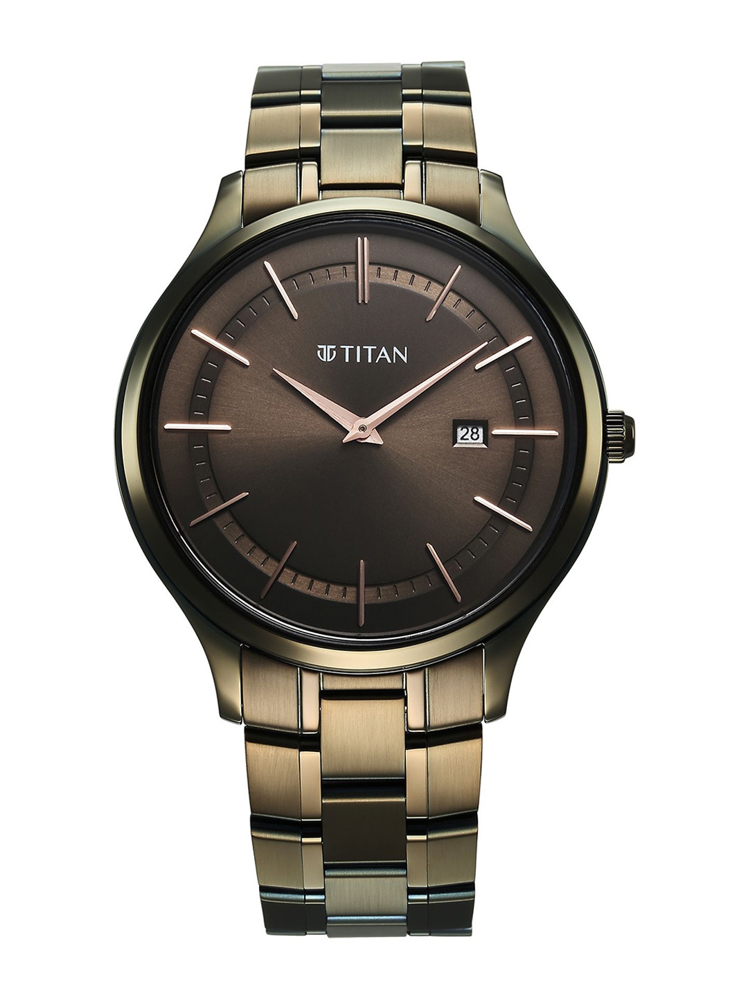 

Titan Men Mother of Pearl Dial & Stainless Steel Analogue Watch-90142QM07, Olive