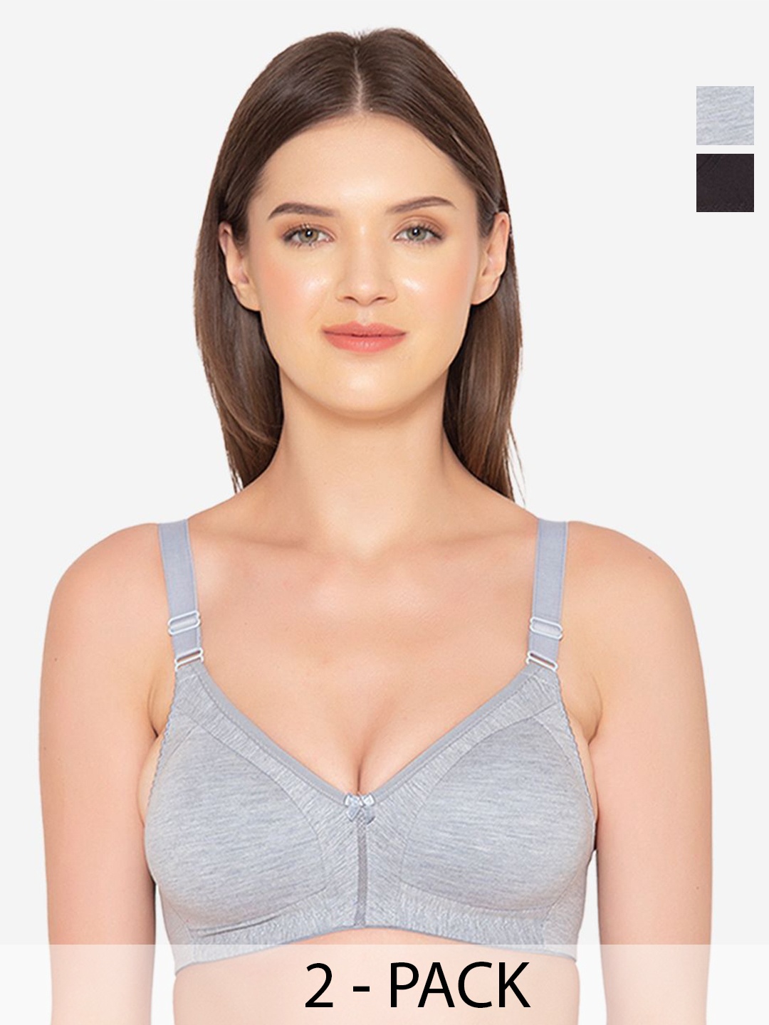 

GROVERSONS Paris Beauty Solid Full Coverage Non Padded Non-Wired Bra, Grey