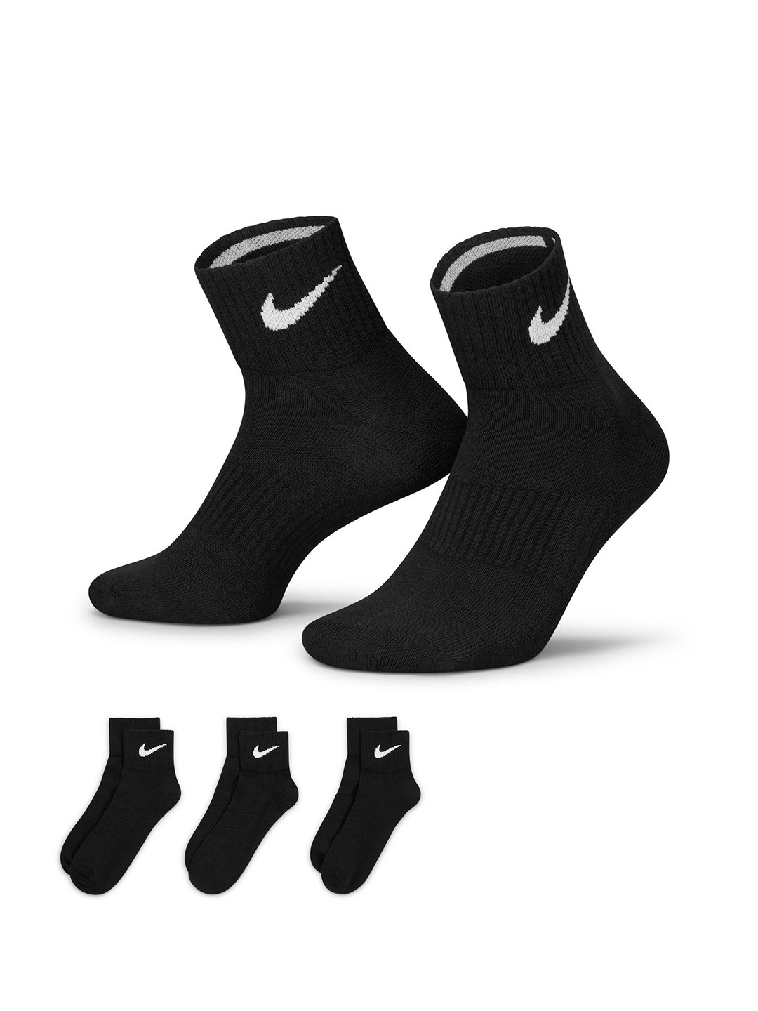 

Nike Unisex Pack of 3 Performance Lightweight Training Ankle Socks, Black