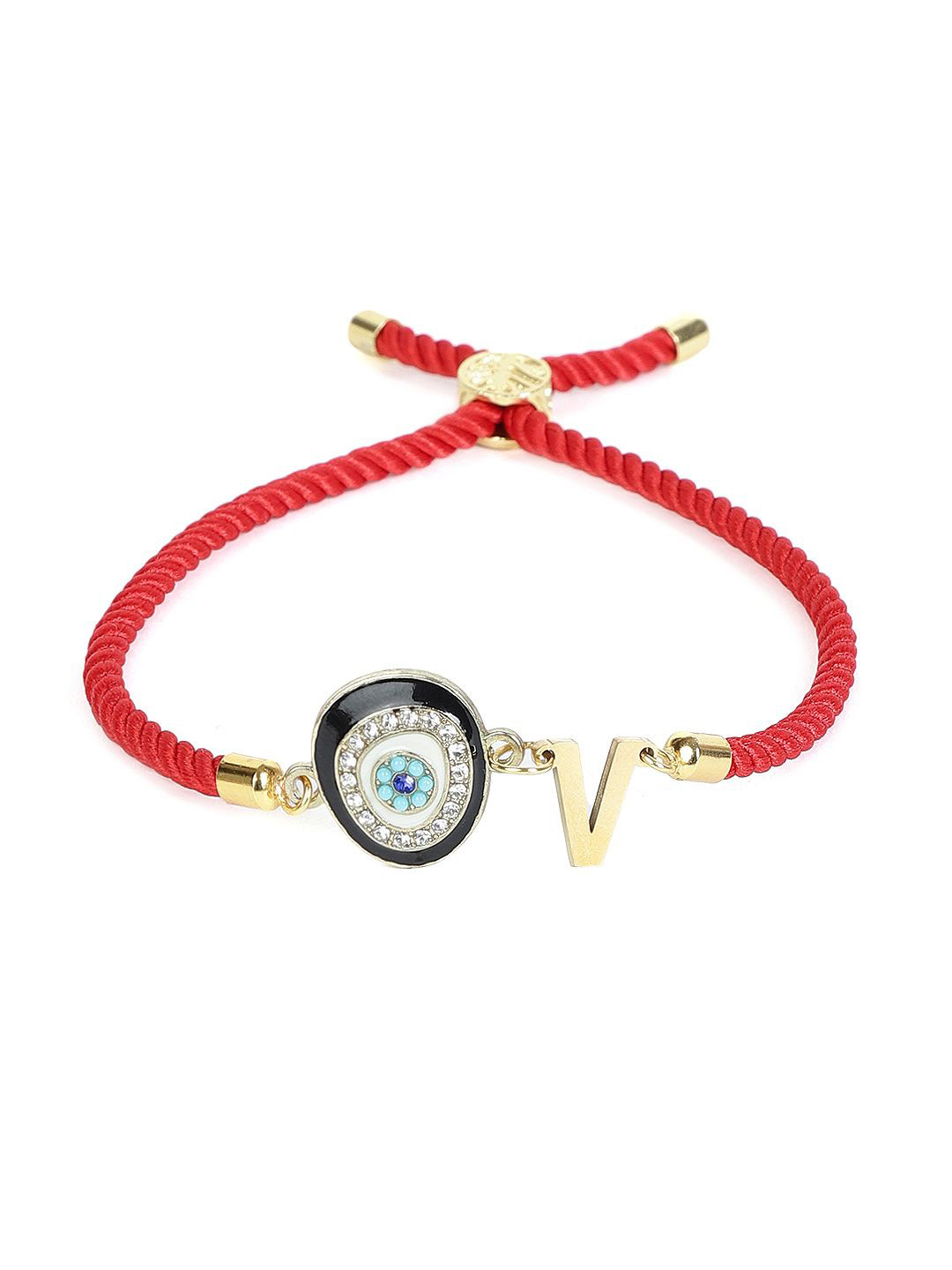 

EL REGALO Unisex Artificial Stones Charm Bracelet, Gold