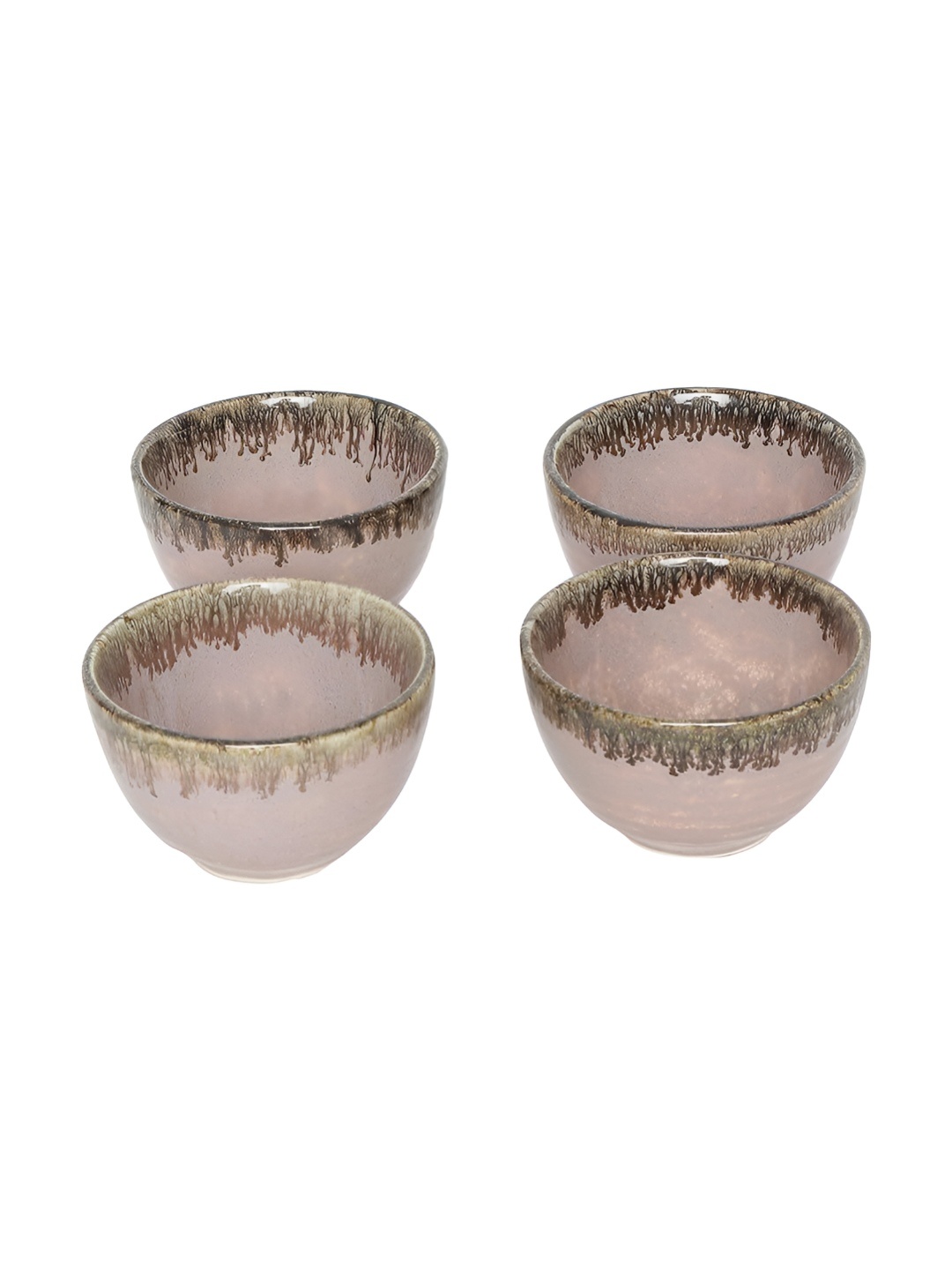 

AMALAFIEE CERAMICS Pink 4 Pieces Textured Ceramic Microwave Safe Serving Bowls