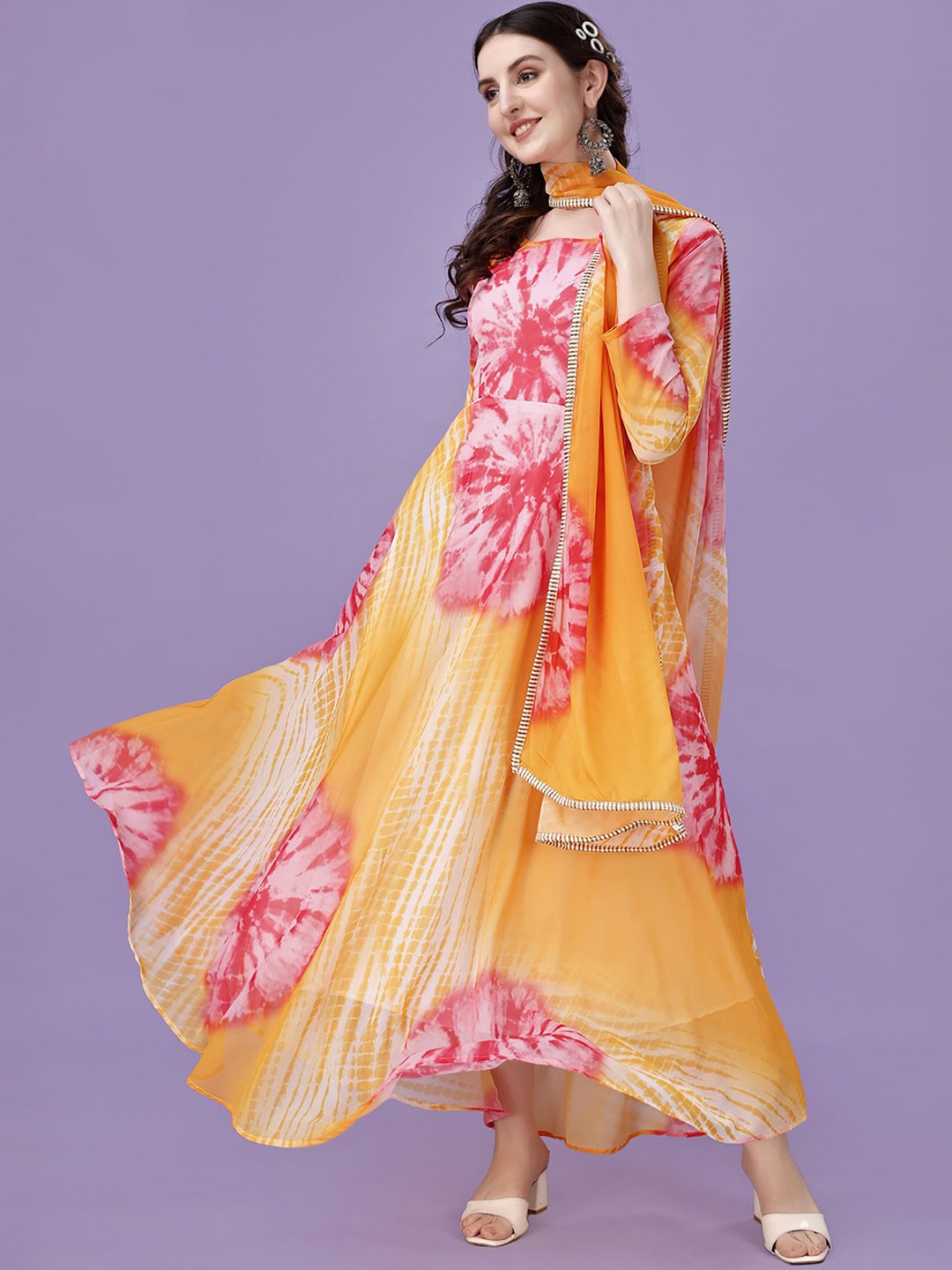 

BAESD Women Floral Printed A-Line Maxi Dress, Yellow