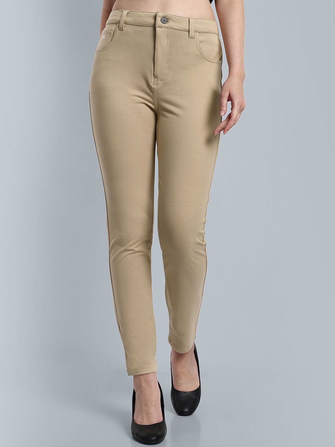 

ONE SKY Women Trousers, Beige