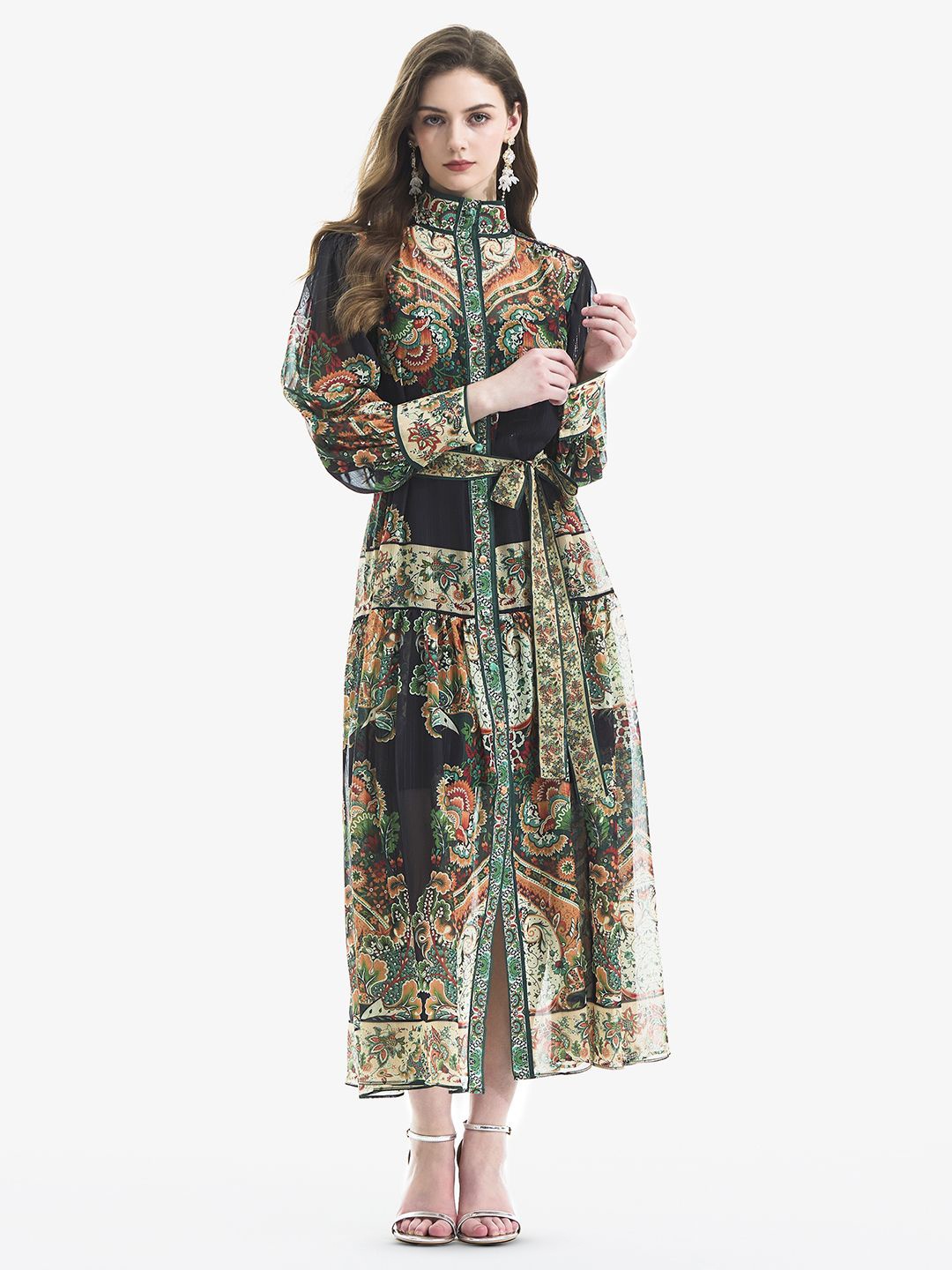 

JC Collection Women Ethnic Motifs Printed Maxi Dress, Black