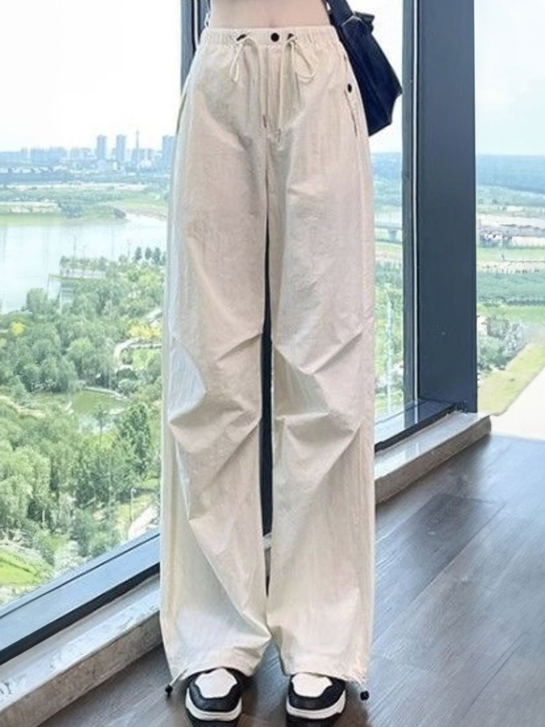 

LULU & SKY Women Straight Fit High-Rise Trousers, White