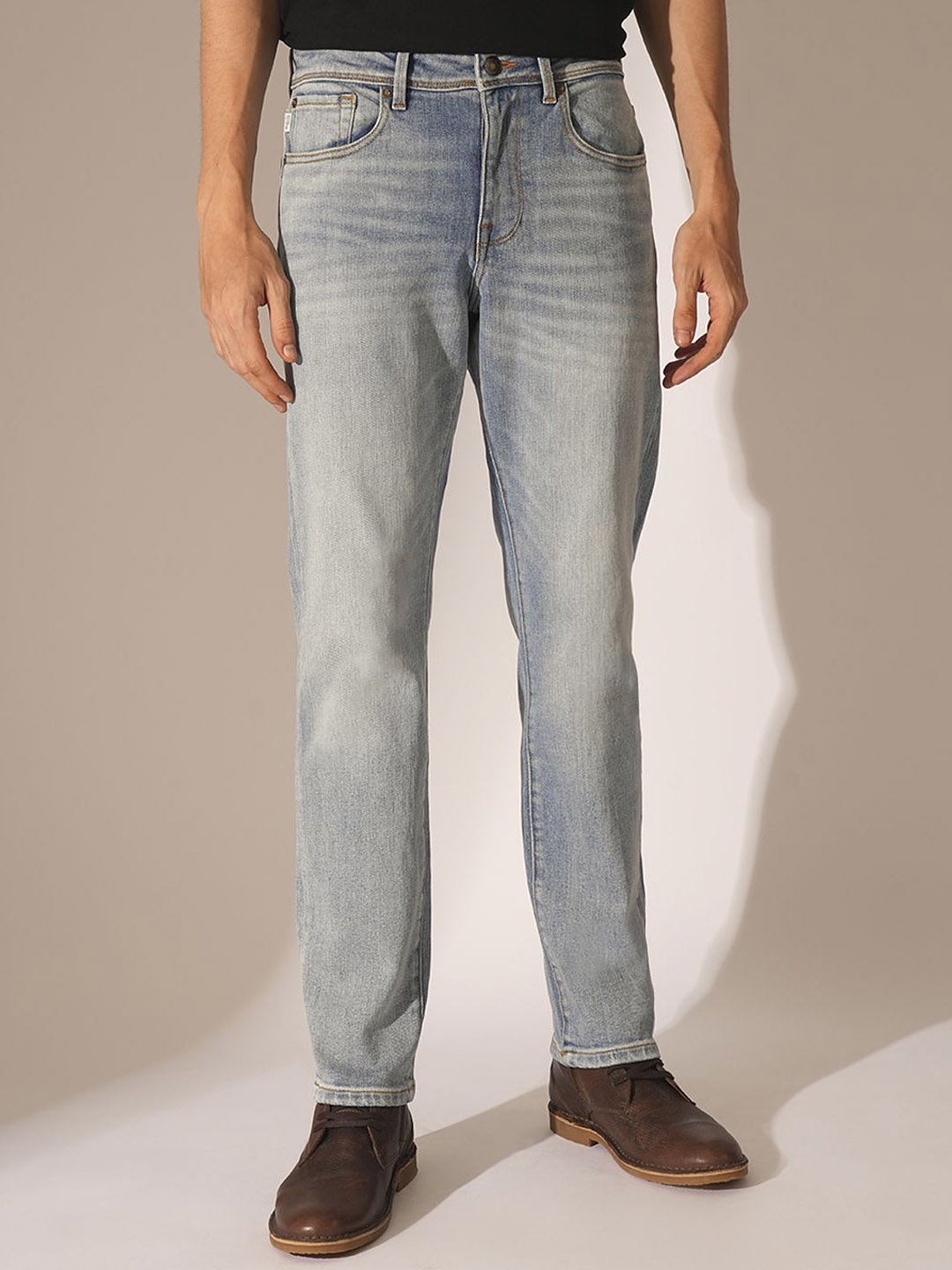 

SELECTED Men Straight Fit Heavy Fade Stretchable Jeans, Blue