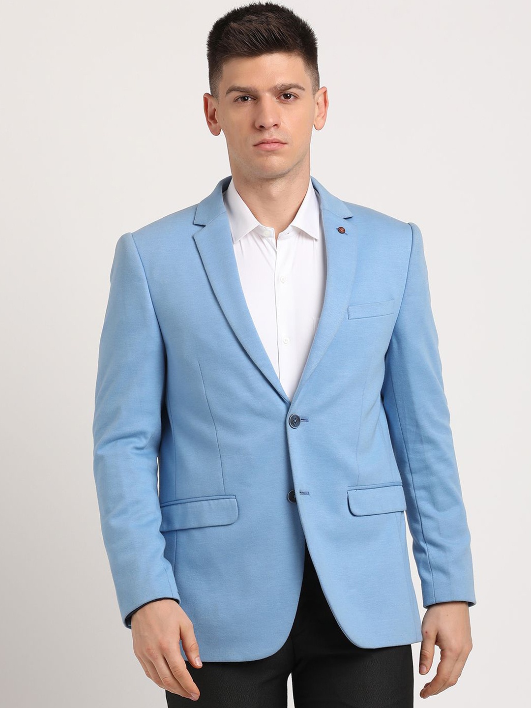 

Turtle Single-Breasted Casual Blazer, Blue