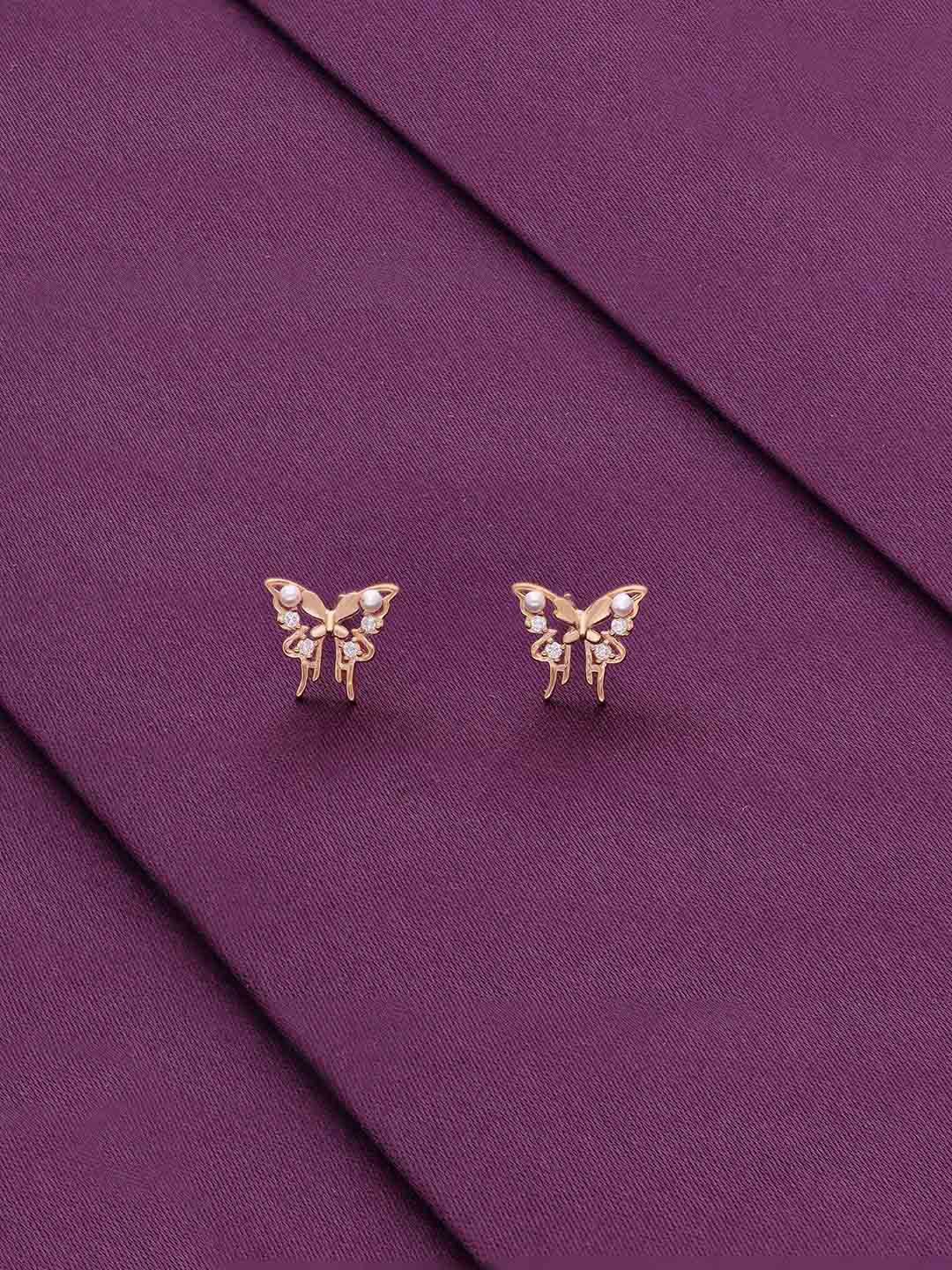 

KAI JEWEL 92.5 Sterling Silver Rose Gold-Plated Cubic Zirconia Studs