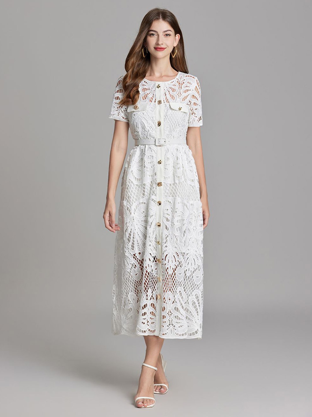 

JC Collection Ethnic Motifs Printed Maxi Dress, White