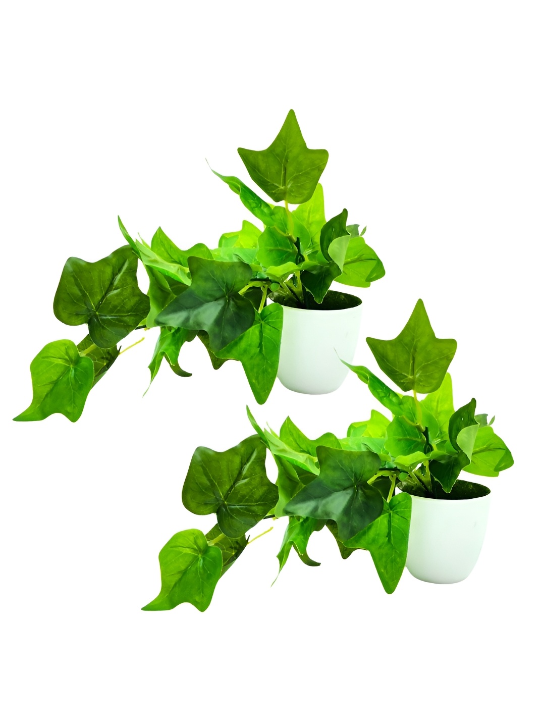 

fancy mart Green 2 Pieces Artificial Plant With Pot