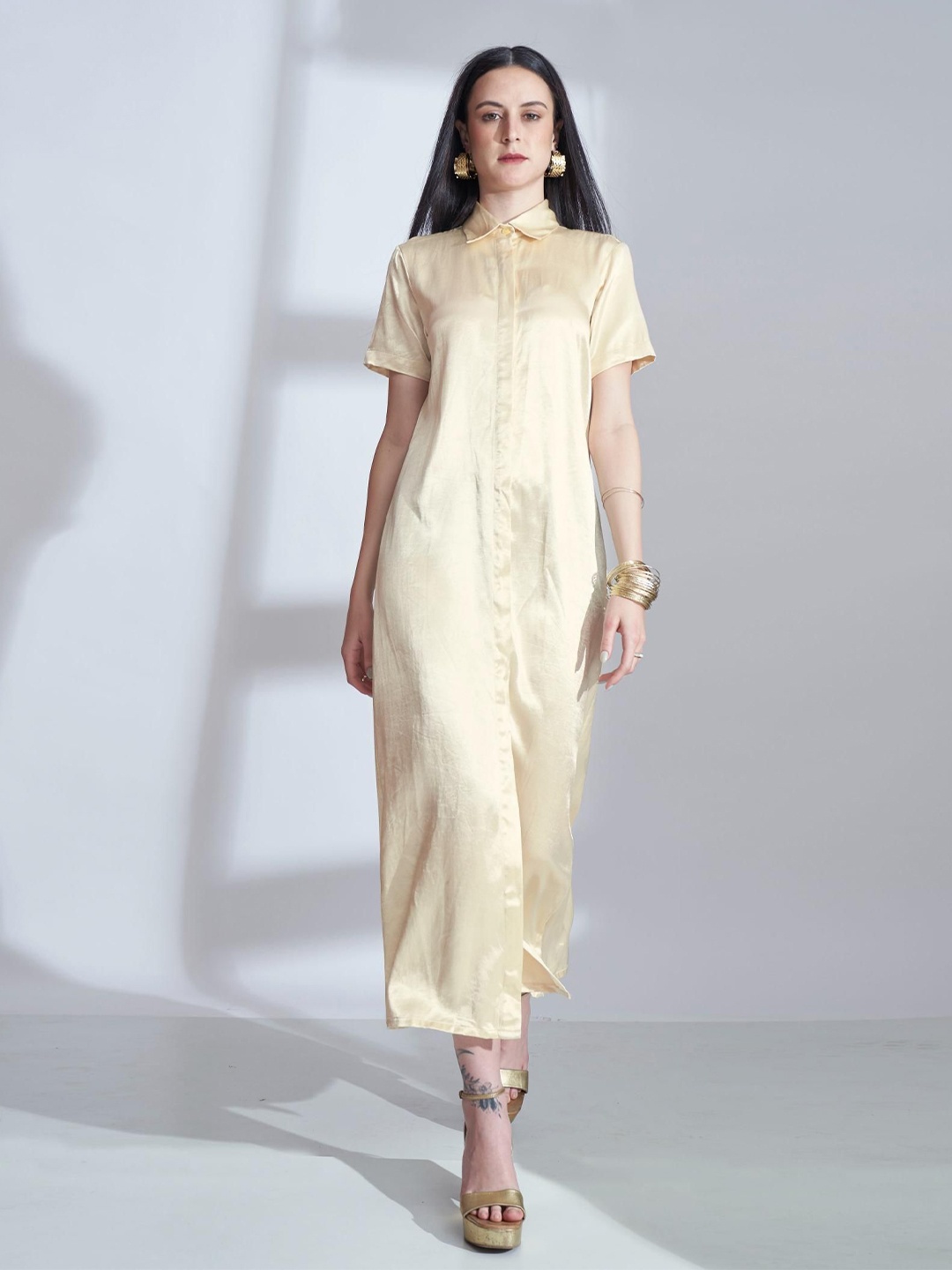 

The Samoa Women Shirt Maxi Dress, Cream