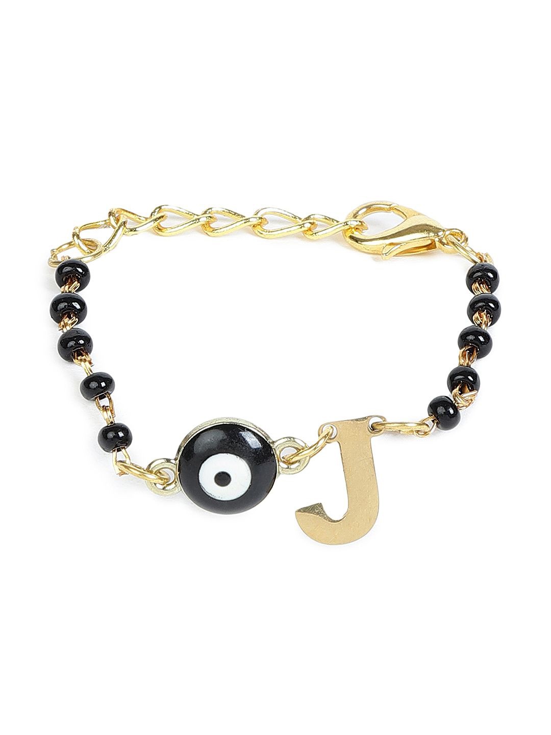 

EL REGALO Kids Beaded J Initial Wraparound Bracelet, Gold