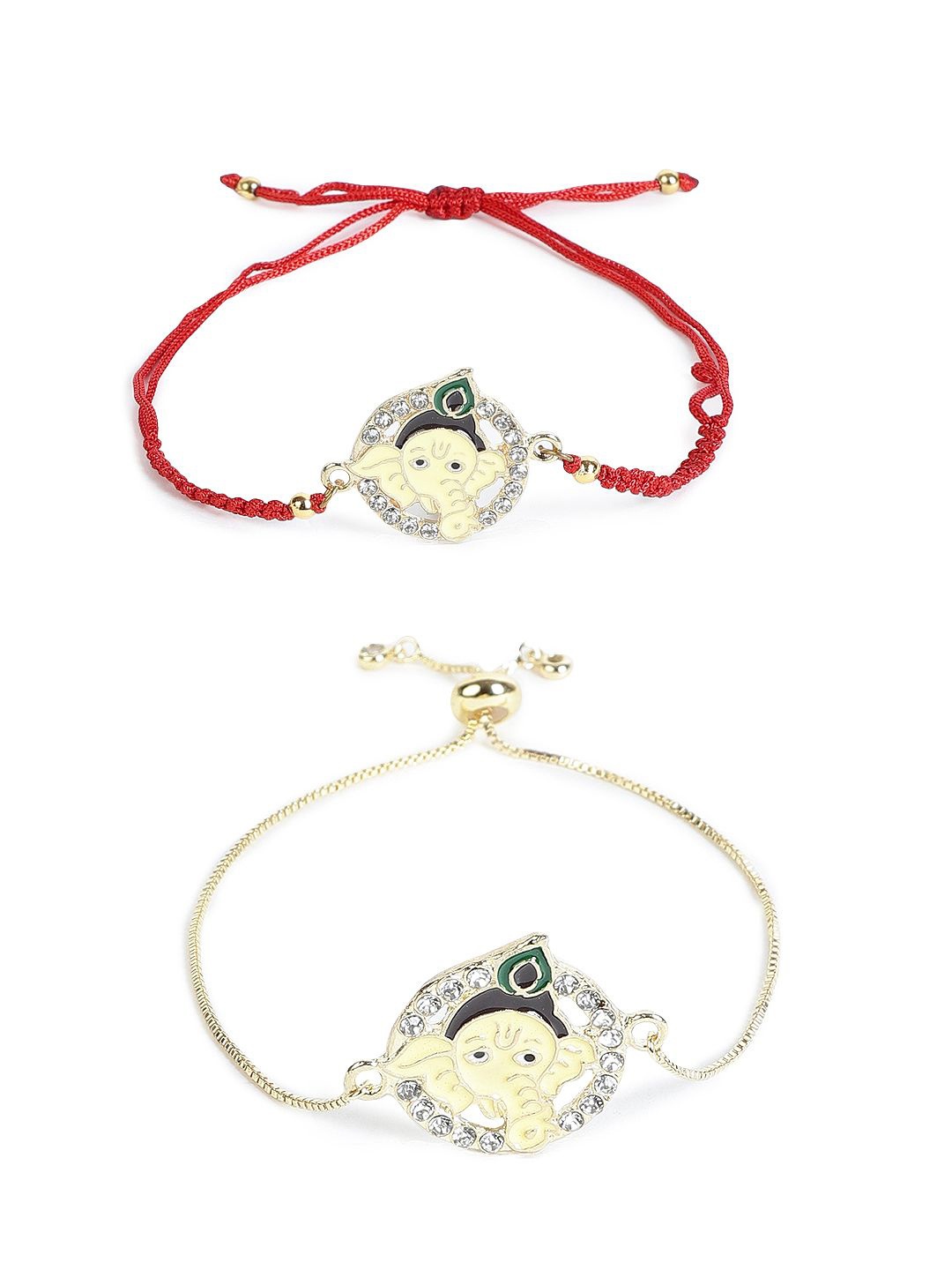 

EL REGALO Set Of 2 Charm Bracelet, Red