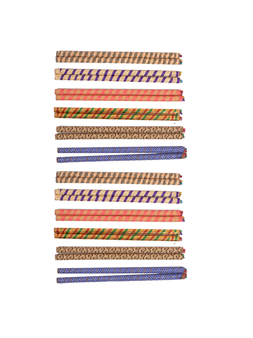 

BAISA 12-Pair Blue & Green Laced Dandiya Sticks