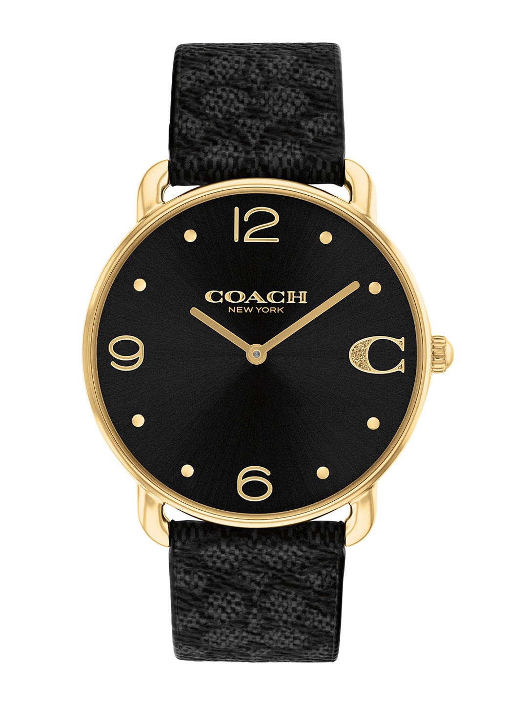 

Coach Women Elliot Dial & Leather Straps Analogue Watch 14504289, Black