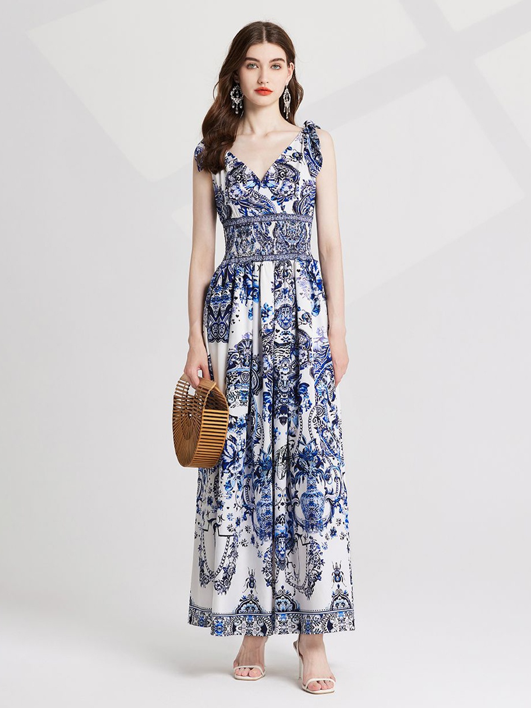 

JC Collection Floral Printed Maxi Dress, Blue