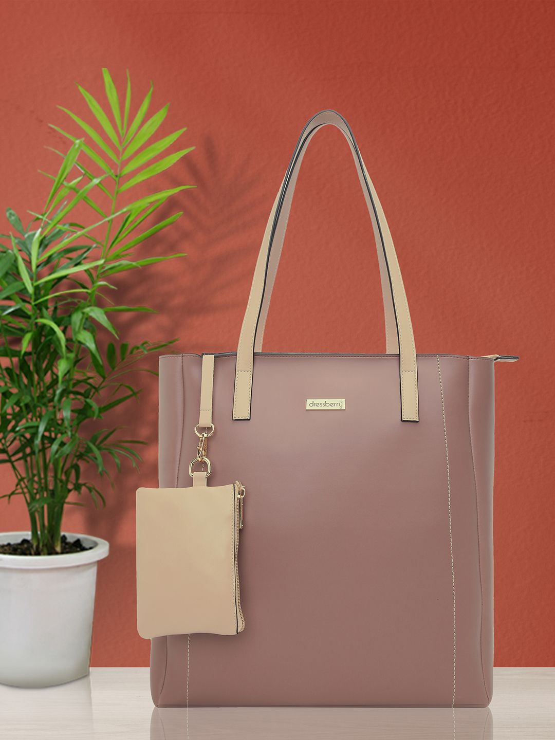 

DressBerry Oversized Shopper Tote Bag, Pink