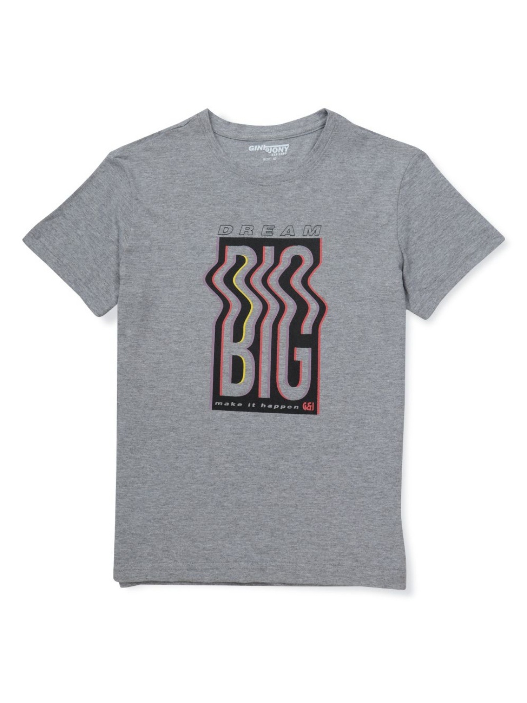 

Gini and Jony Boys Typography Printed Round Neck Cotton T-shirt, Grey