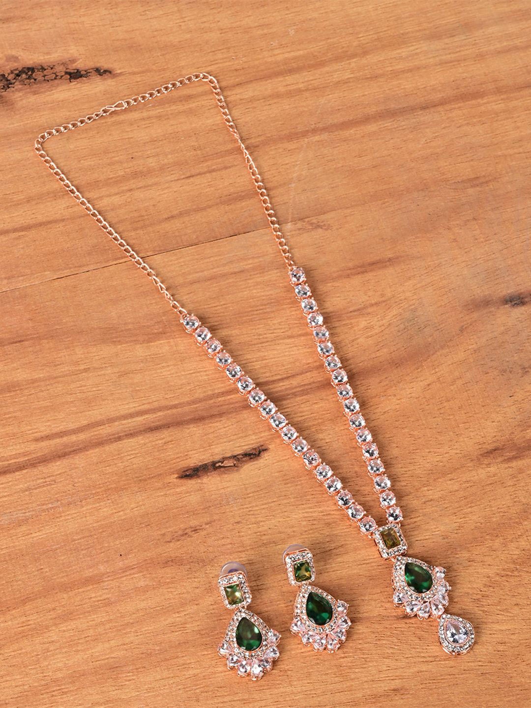 

Keviv Gold-Plated American Diamond Studded Jewellery Set