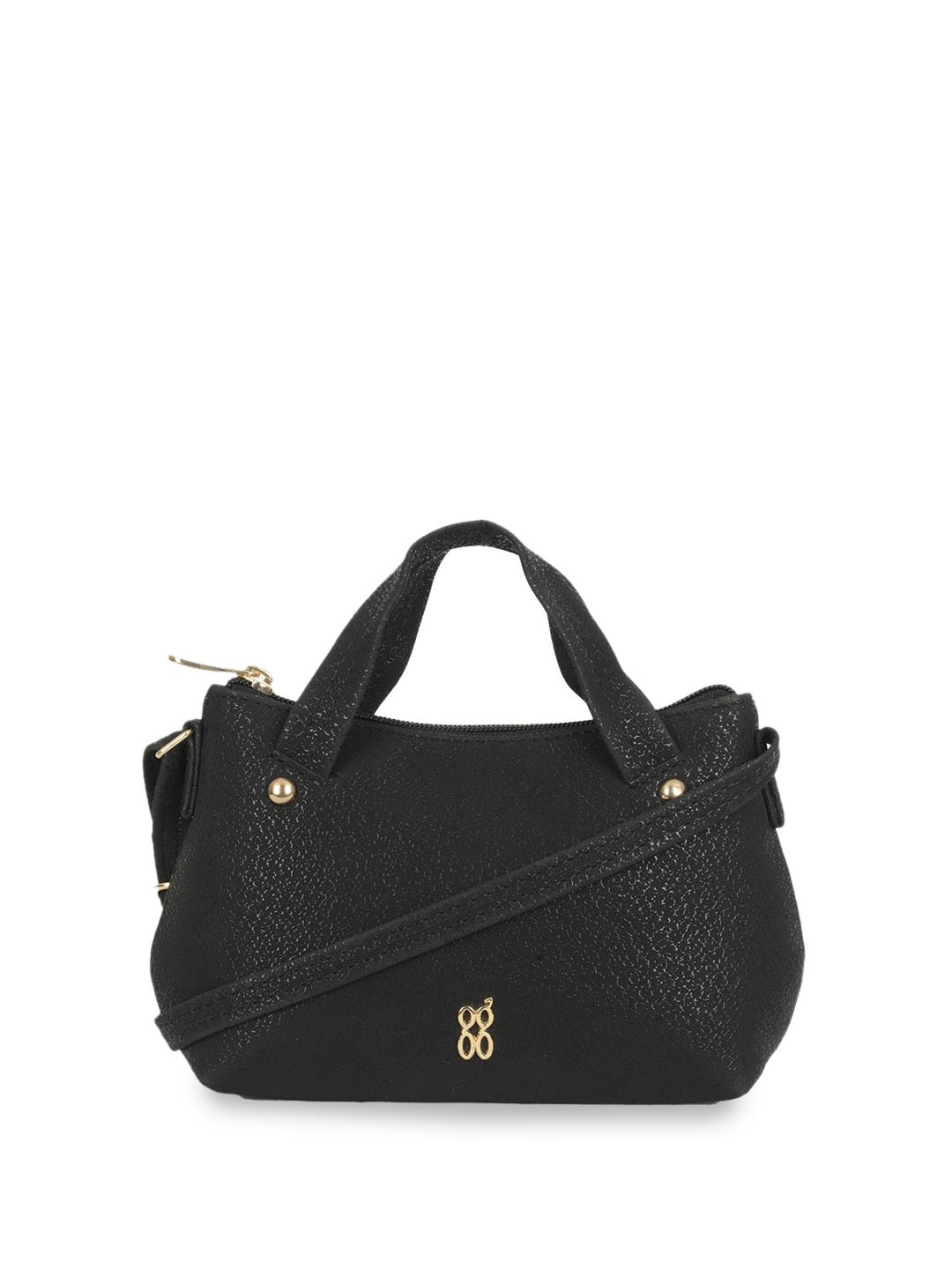 

Baggit Women Textured Structured Handheld Bag, Black