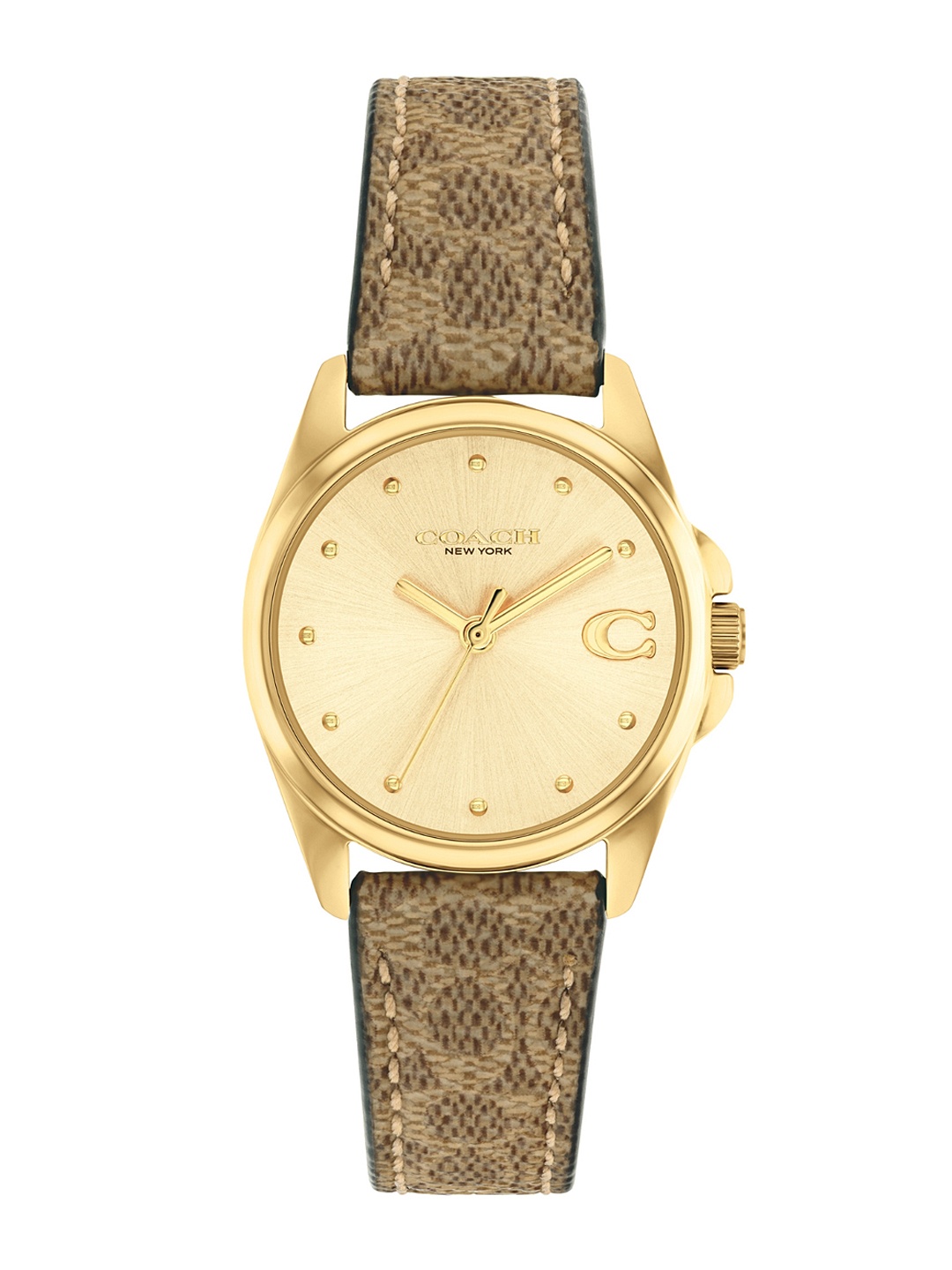 

Coach Women Greyson Dial & Leather Straps Analogue Watch 14504107, Gold