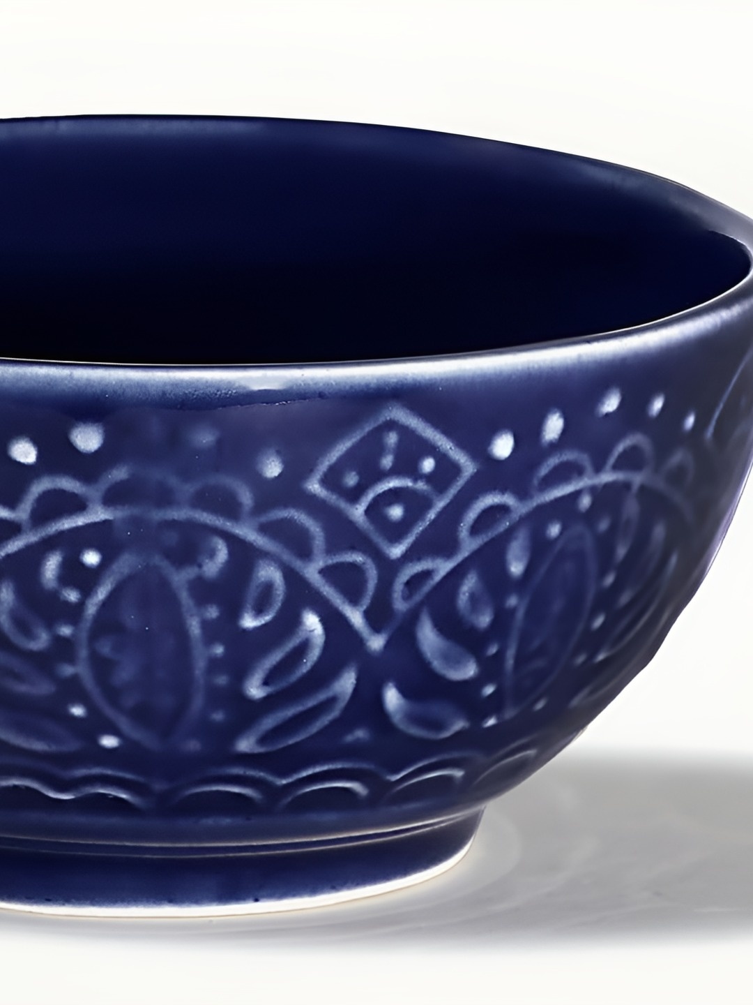 

AMALAFIEE CERAMICS Blue & White Printed Ceramic Microwave Safe Serving Bowl