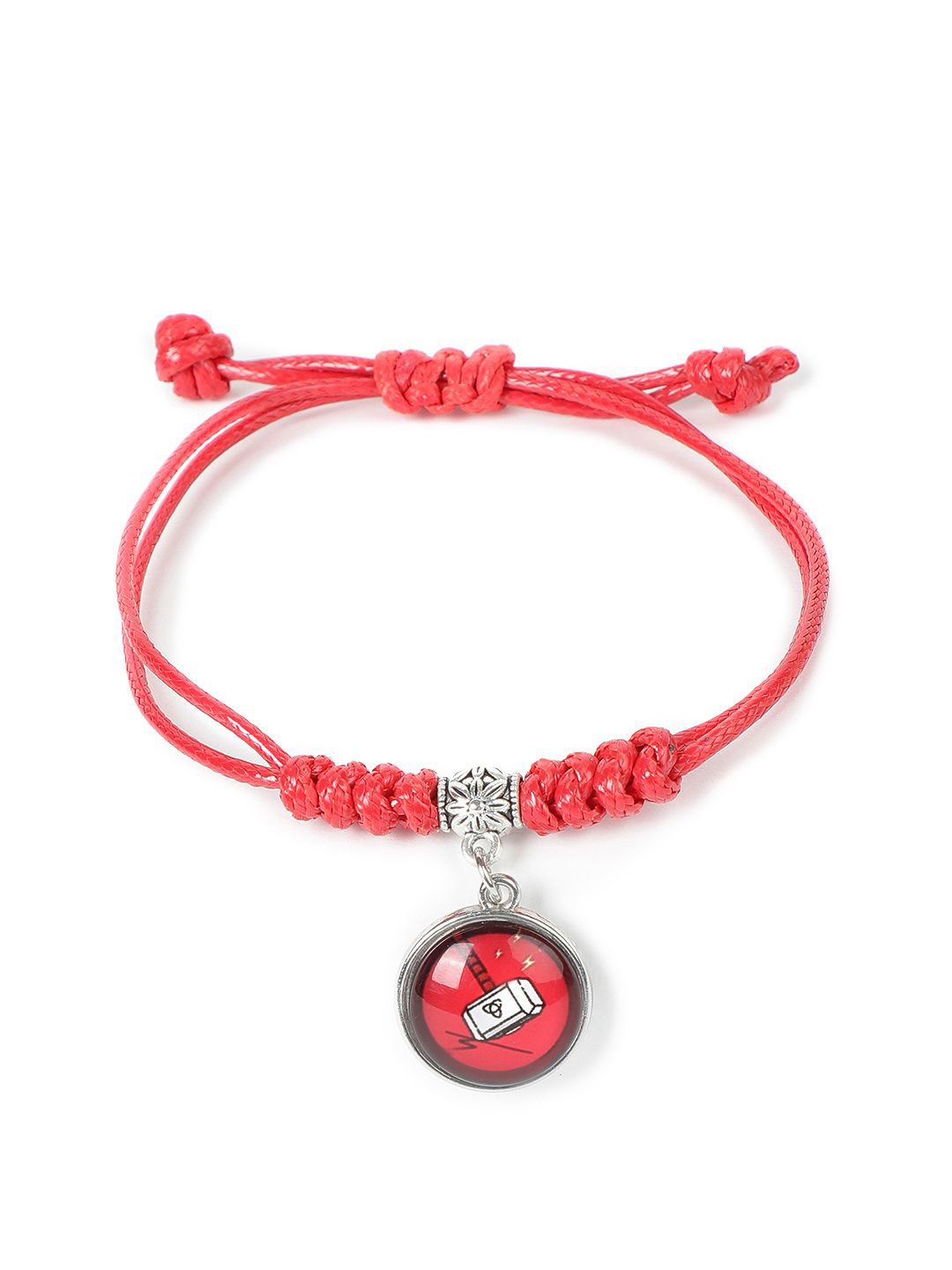 

EL REGALO Kids Artificial Stone Studded Charm Bracelet, Red
