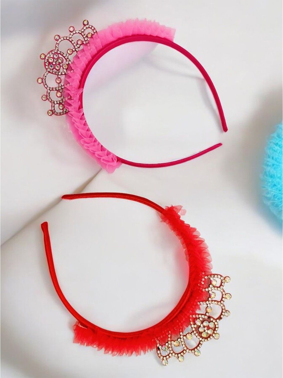 

9blings Girls Set of 2 Princess Embellished Hairbands, Pink