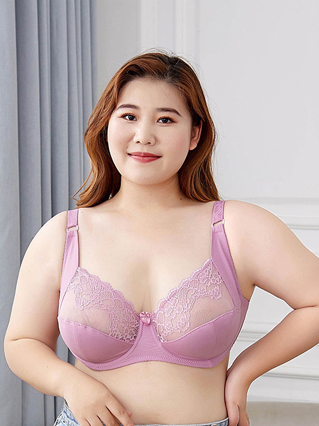 

LULU & SKY Floral Bra Medium Coverage, Purple