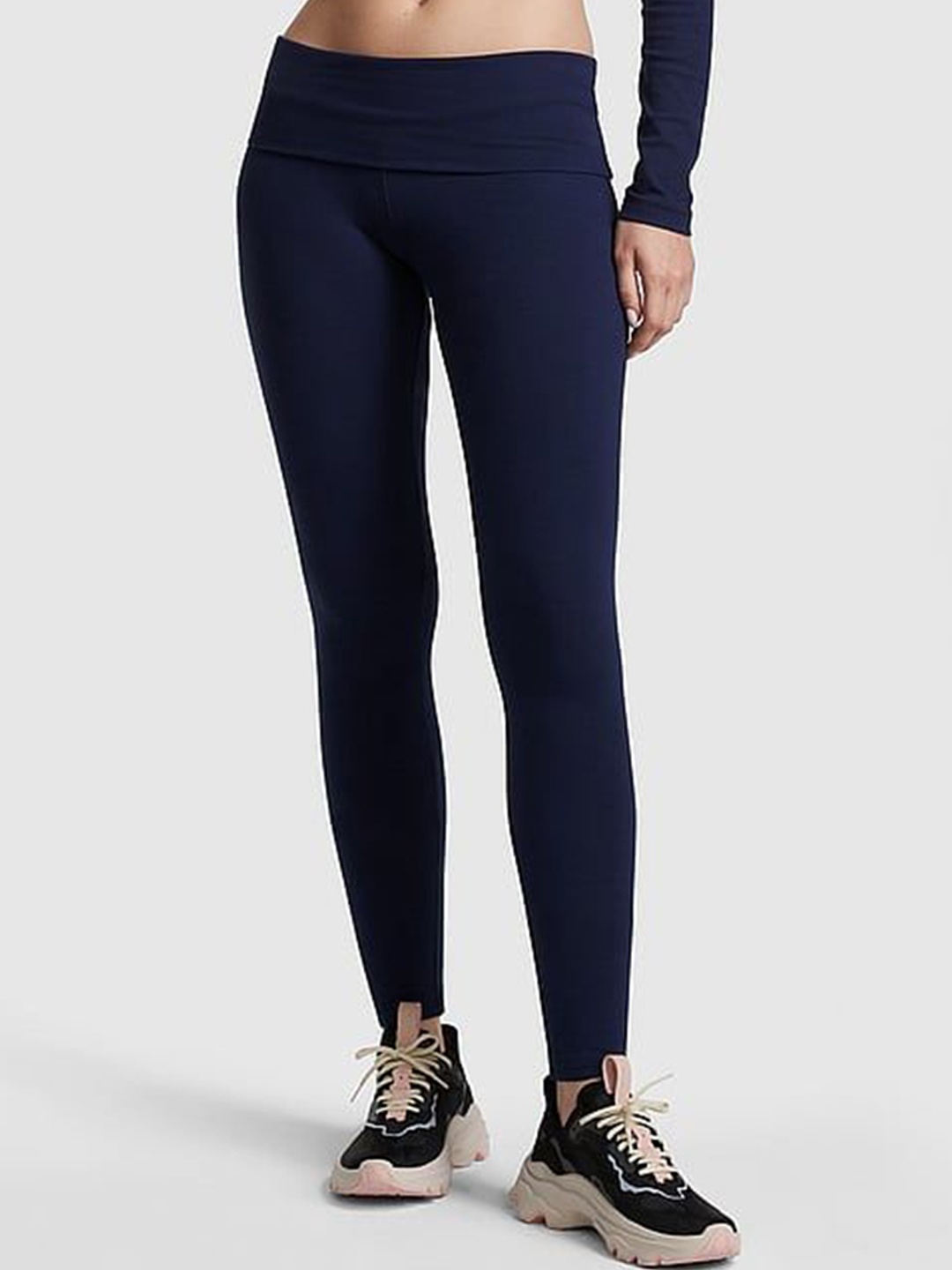 

Victoria's Secret PINK Cotton Ankle-Length Gym Tights, Blue