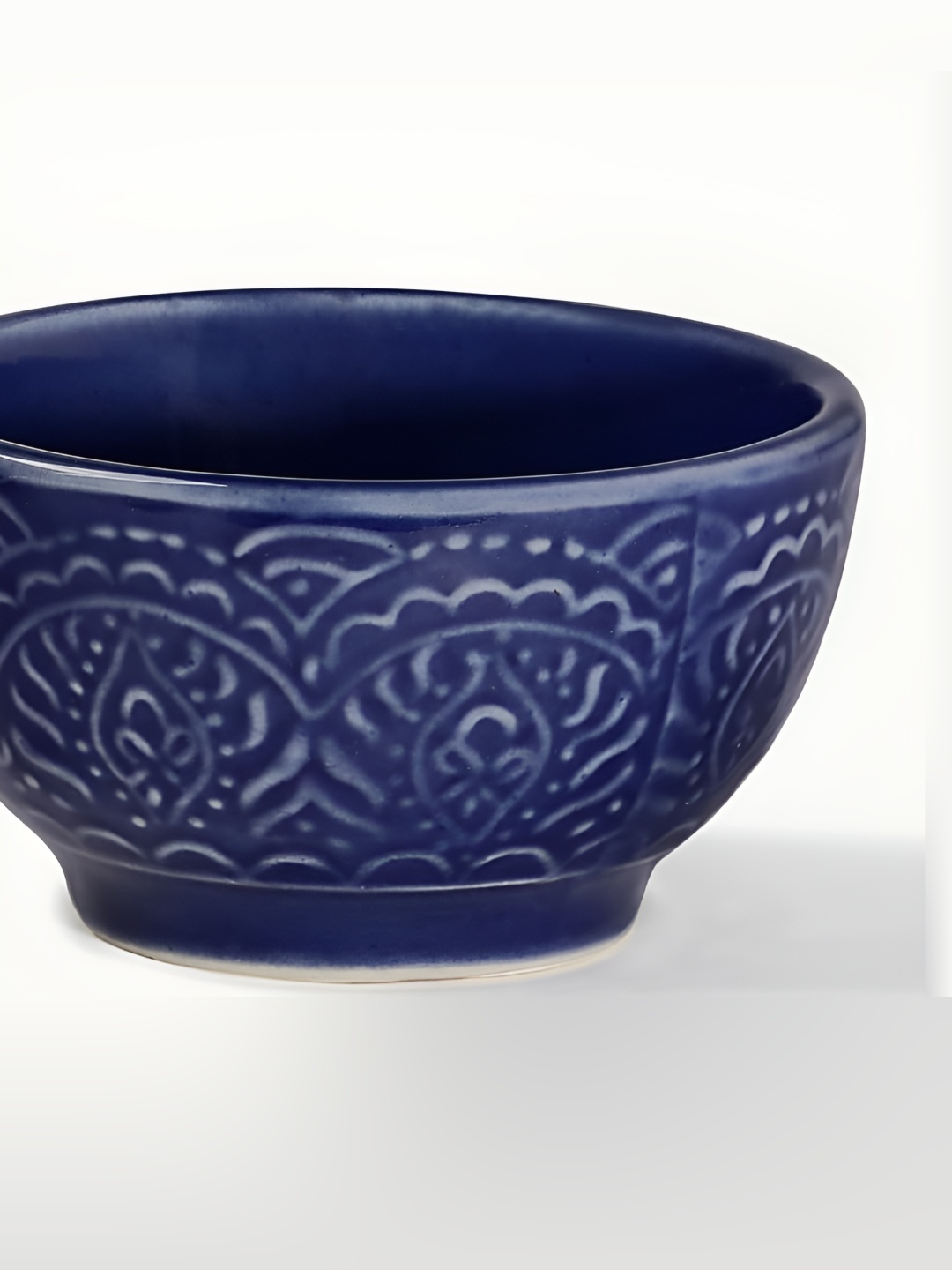 

AMALAFIEE CERAMICS Blue Printed Ceramic Microwave Safe Glossy Serving Bowl