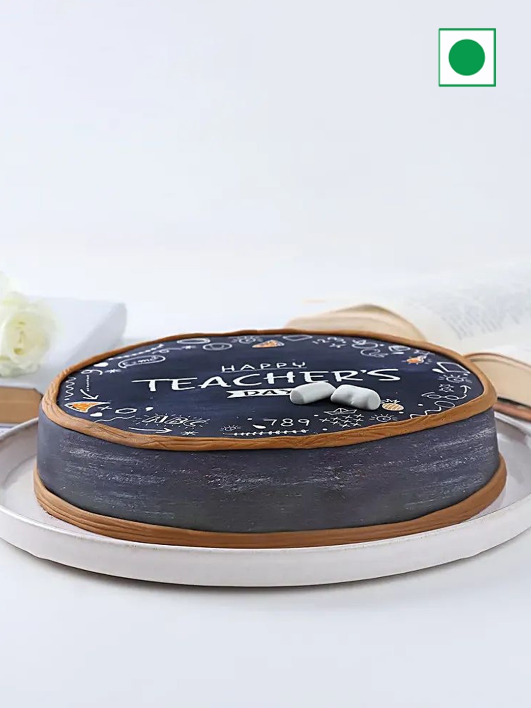 

fnp Happy Teachers Day Chocolate Flovour Eggless Round Cake -1Kg, Black
