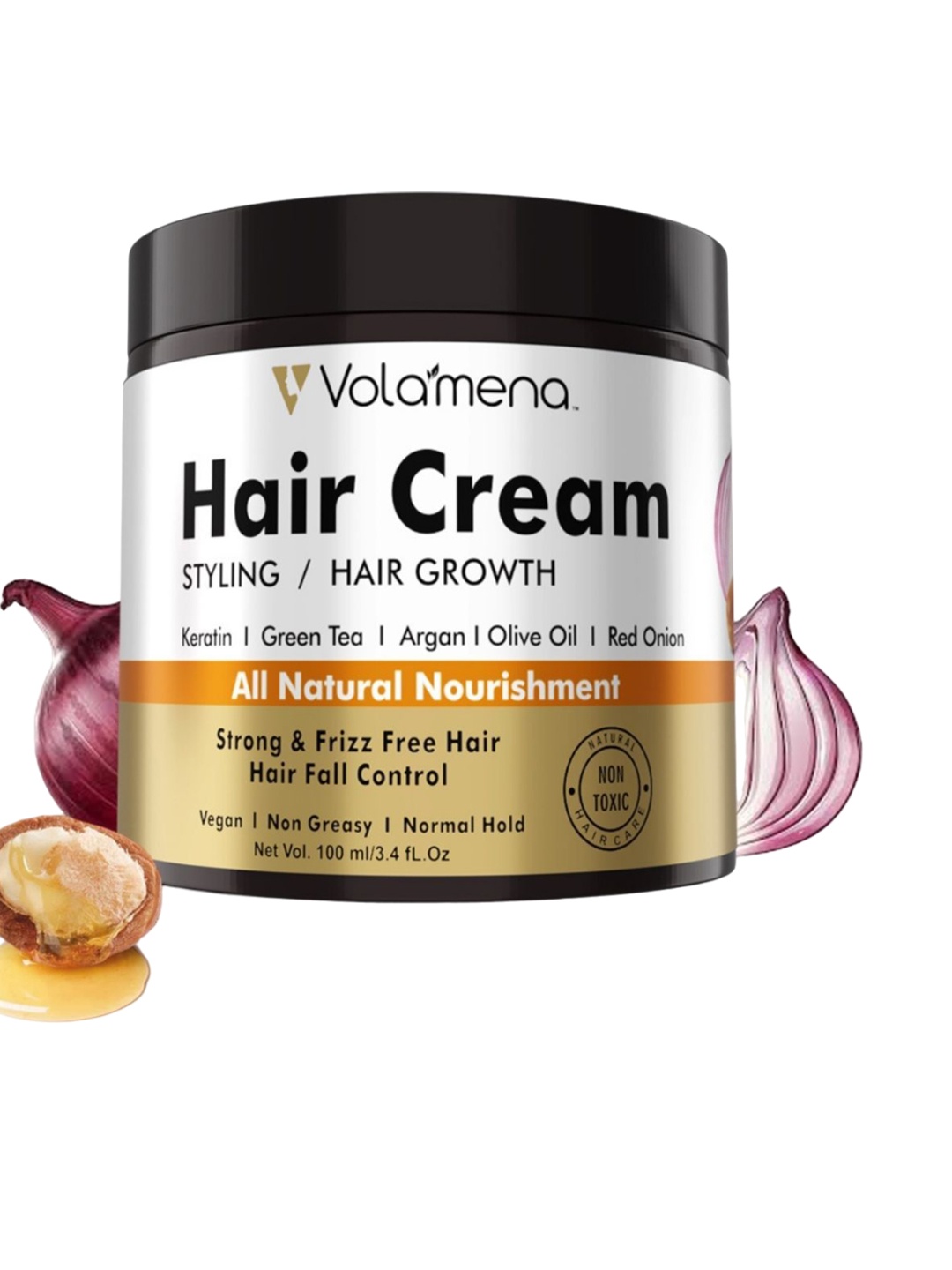 

Volamena Onion & Argan Hair Cream For Styling & Hair Growth 100 ml, Off white