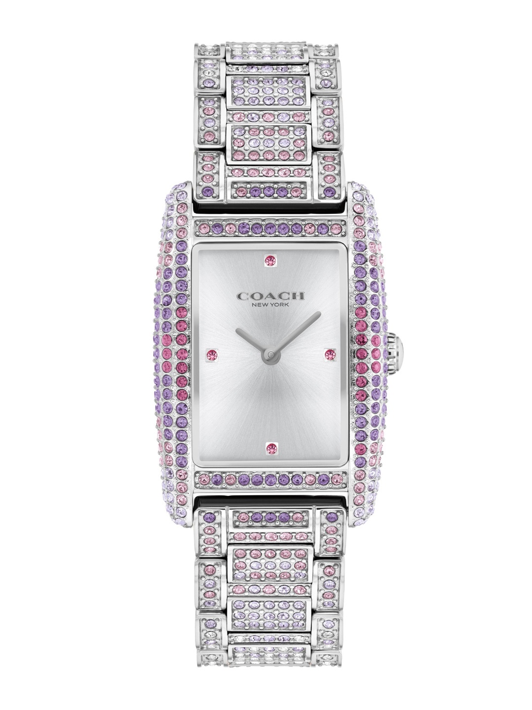 

Coach Women Reese Embellished Dial & Bracelet Style Straps Analogue Watch 14504413, Silver