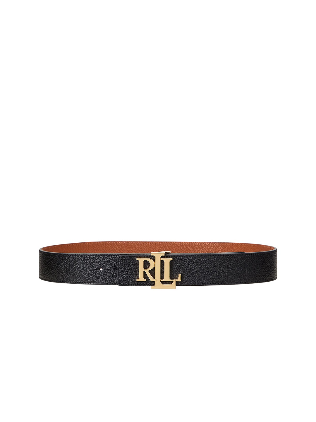 

Polo Ralph Lauren Women Reversible Textured Leather Belt With Logo, Black