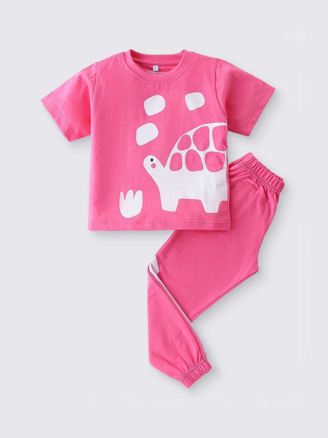 

Nite Flite Girls Printed Night suit, Pink