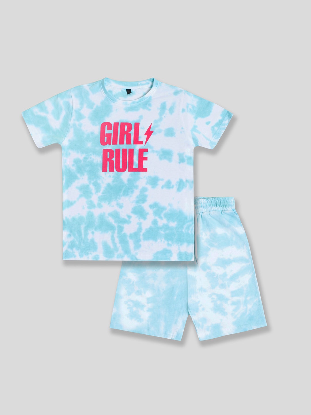 

BAESD Kids Printed Pure Cotton T-shirt With Shorts Set, Blue