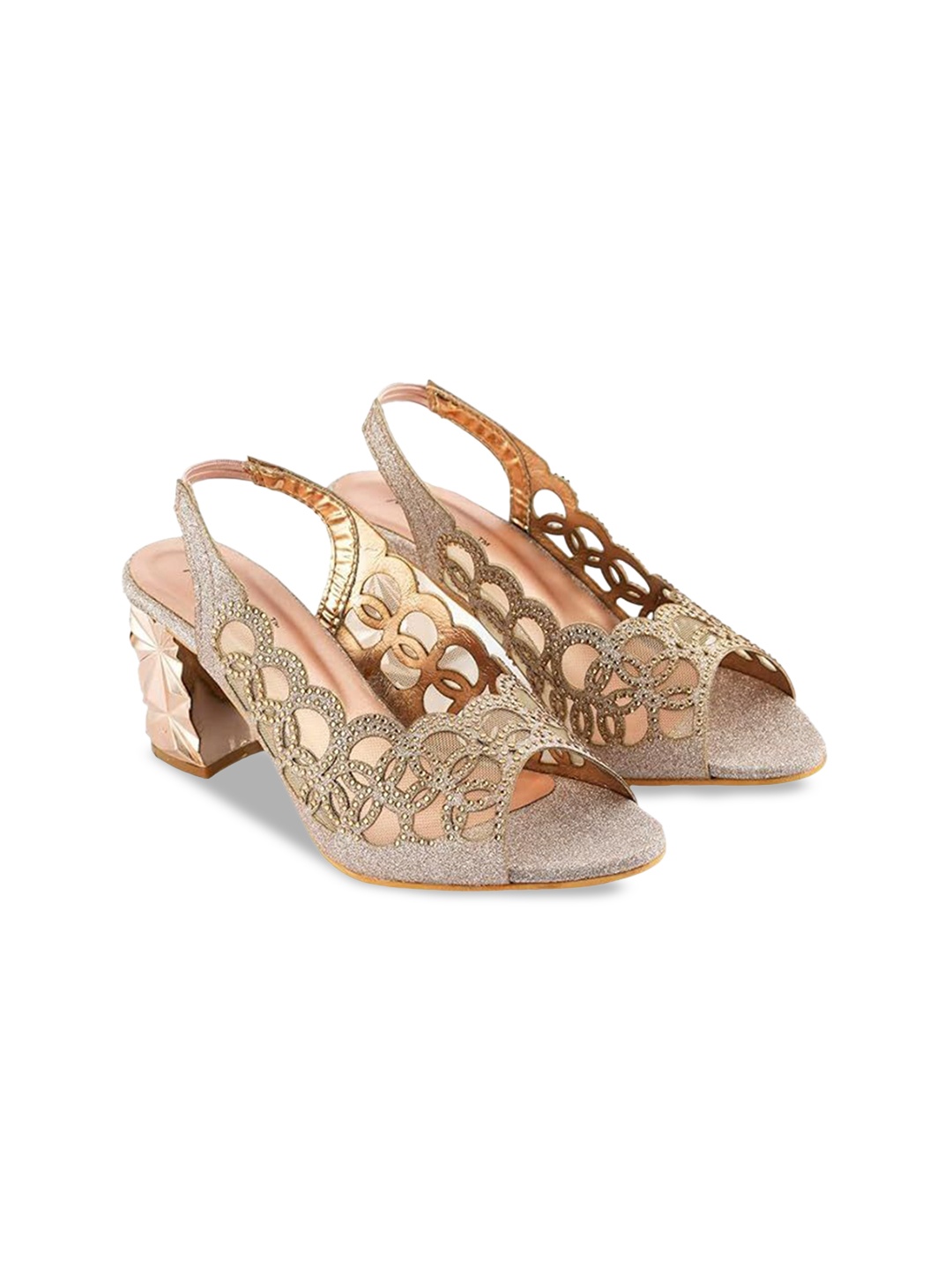 

MOSAC Women Velvet Party Block Sandals, Silver