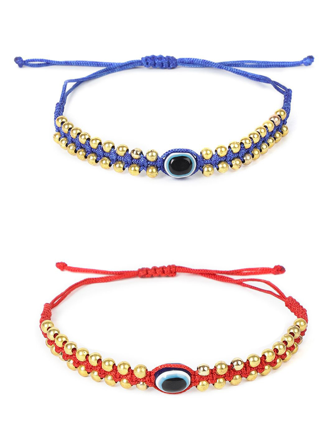 

EL REGALO Kids Set Of 2 Beaded Wraparound Bracelets, Red
