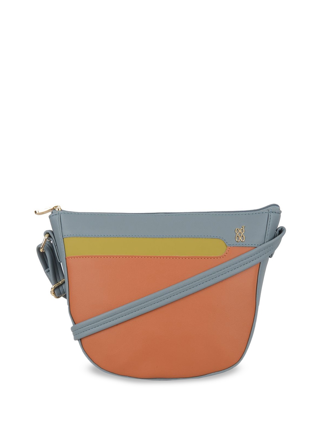 

Baggit Colourblocked Structured Sling Bag, Grey