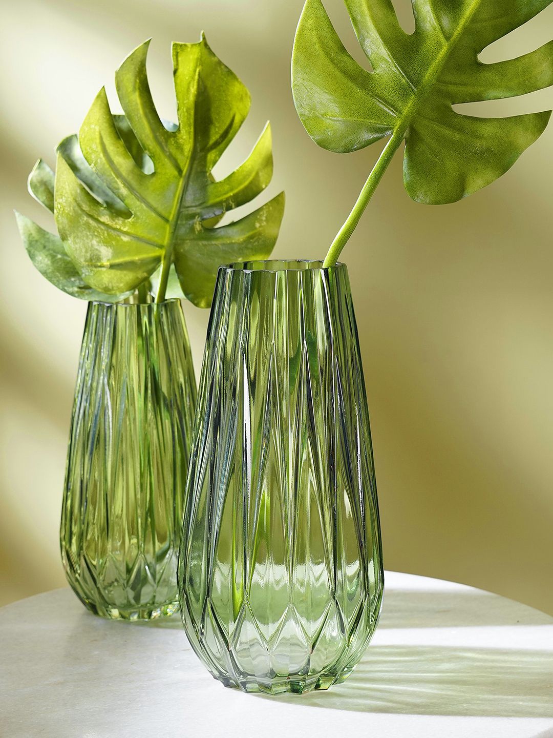 

Pure Home and Living Green Textured Glass Flower Vase