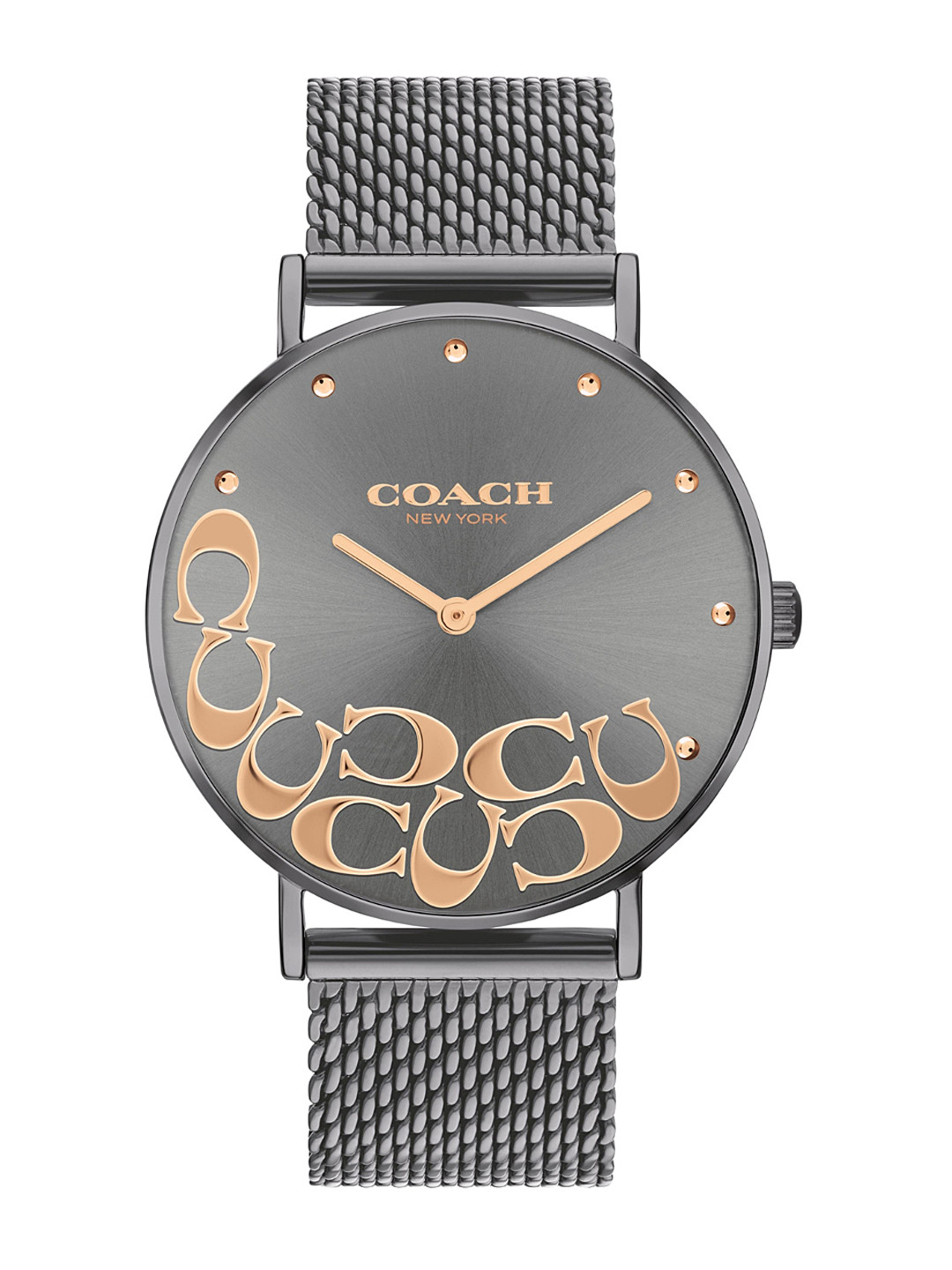 

Coach Women Perry Dial & Stainless Steel Bracelet Style Straps Analogue Watch 14503825, Grey