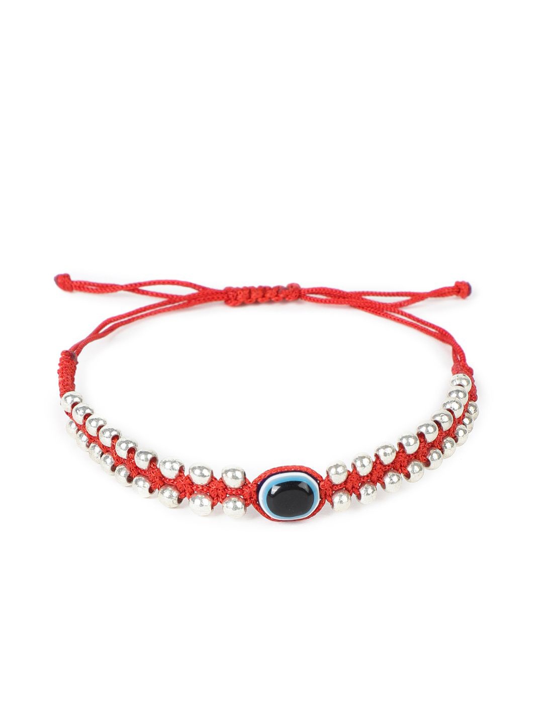 

EL REGALO Unisex Evil Eye Beaded Wraparound Bracelet, Red