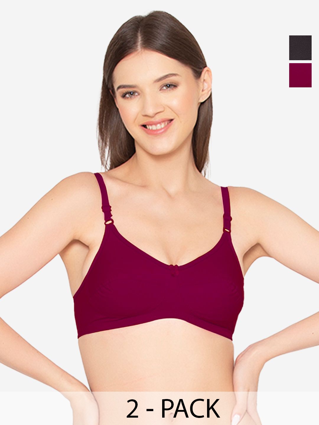 

GROVERSONS Paris Beauty Solid Full Coverage Non Padded Non-Wired Bra, Magenta