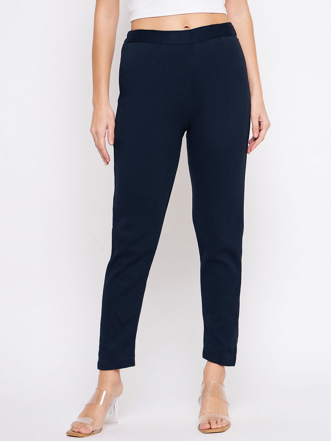 

Castle Lifestyle Women Smart Trousers, Navy blue